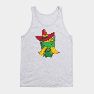 Colorful Mexican Corn in a Cup with a Sombrero Elote Tank Top